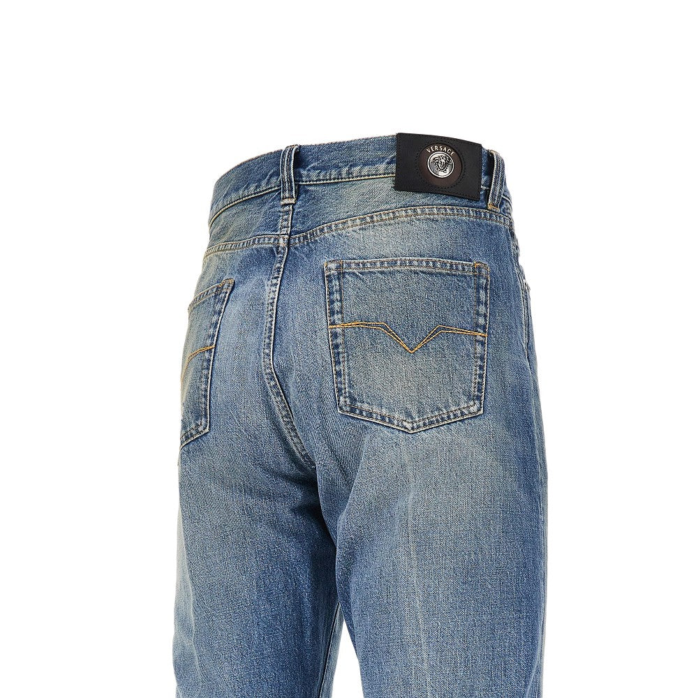 VERSACE Cotton denim jeans with Medusa detail