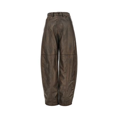 PINKO Faux leather Barrel Leg pants