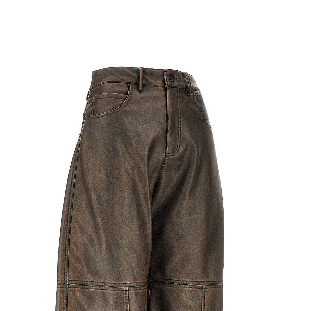 PINKO Faux leather Barrel Leg pants