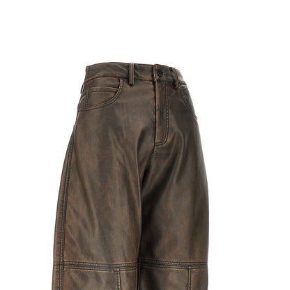 PINKO Faux leather Barrel Leg pants
