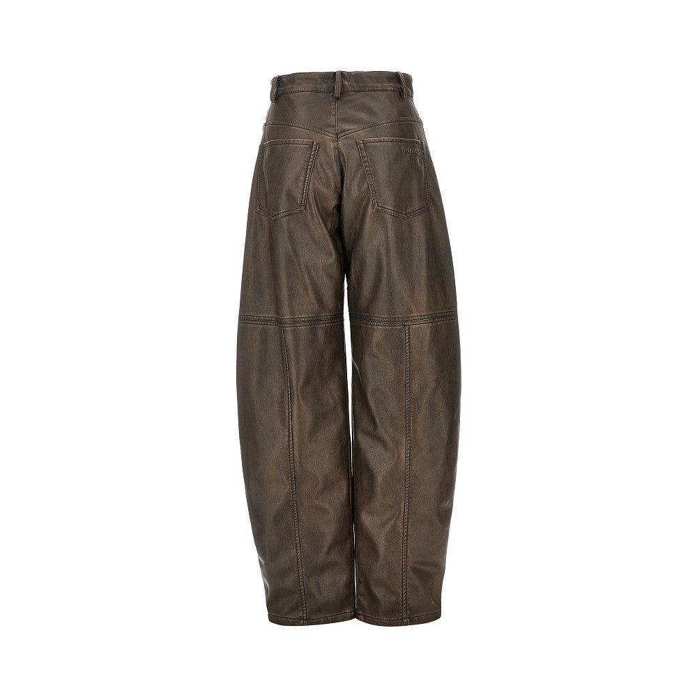 PINKO Faux leather Barrel Leg pants