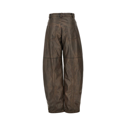 PINKO Faux leather Barrel Leg pants