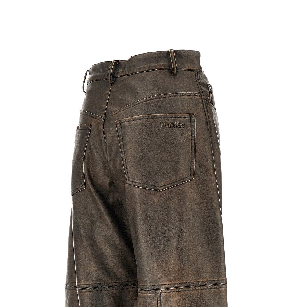 PINKO Faux leather Barrel Leg pants