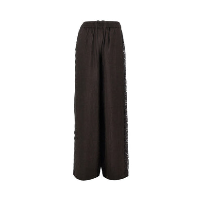 PINKO Jacquard pants with lace bands