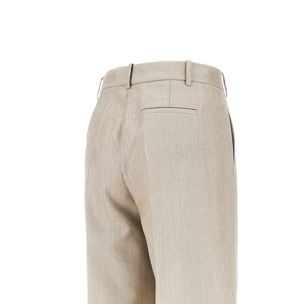 PINKO Lurex viscose and wool-blend pants