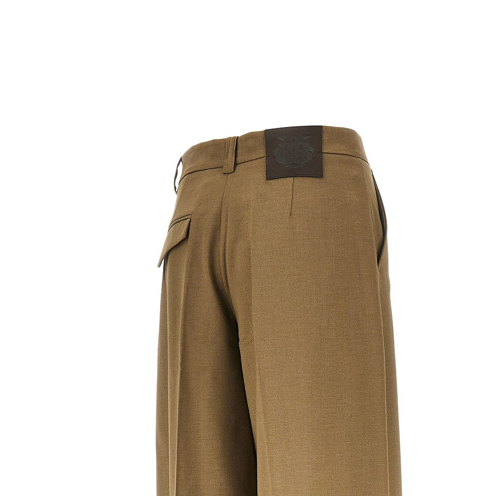 PINKO Wool-blend Barrel Leg pants