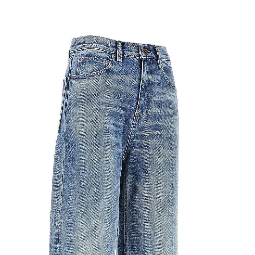 TORY BURCH Straight leg jeans with T Monogram motif