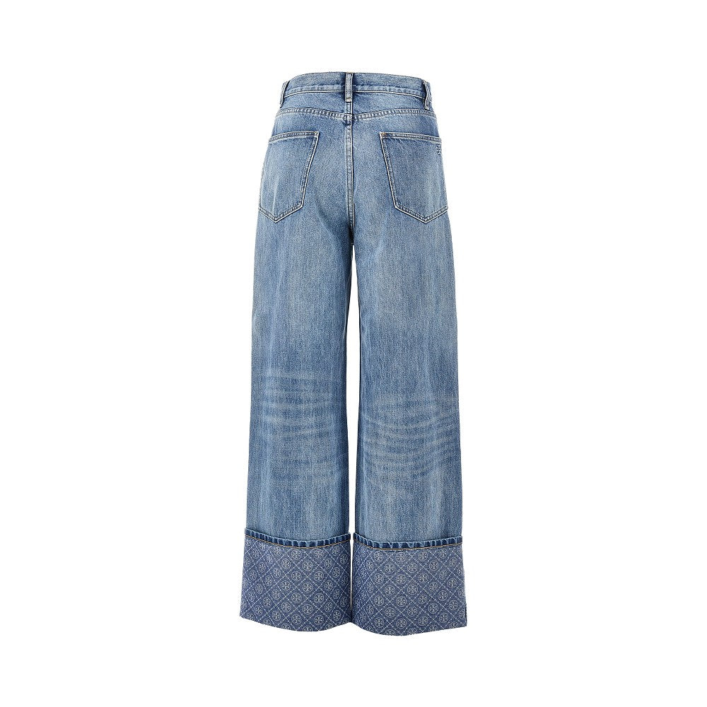 TORY BURCH Straight leg jeans with T Monogram motif