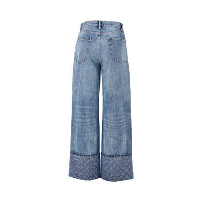 TORY BURCH Straight leg jeans with T Monogram motif
