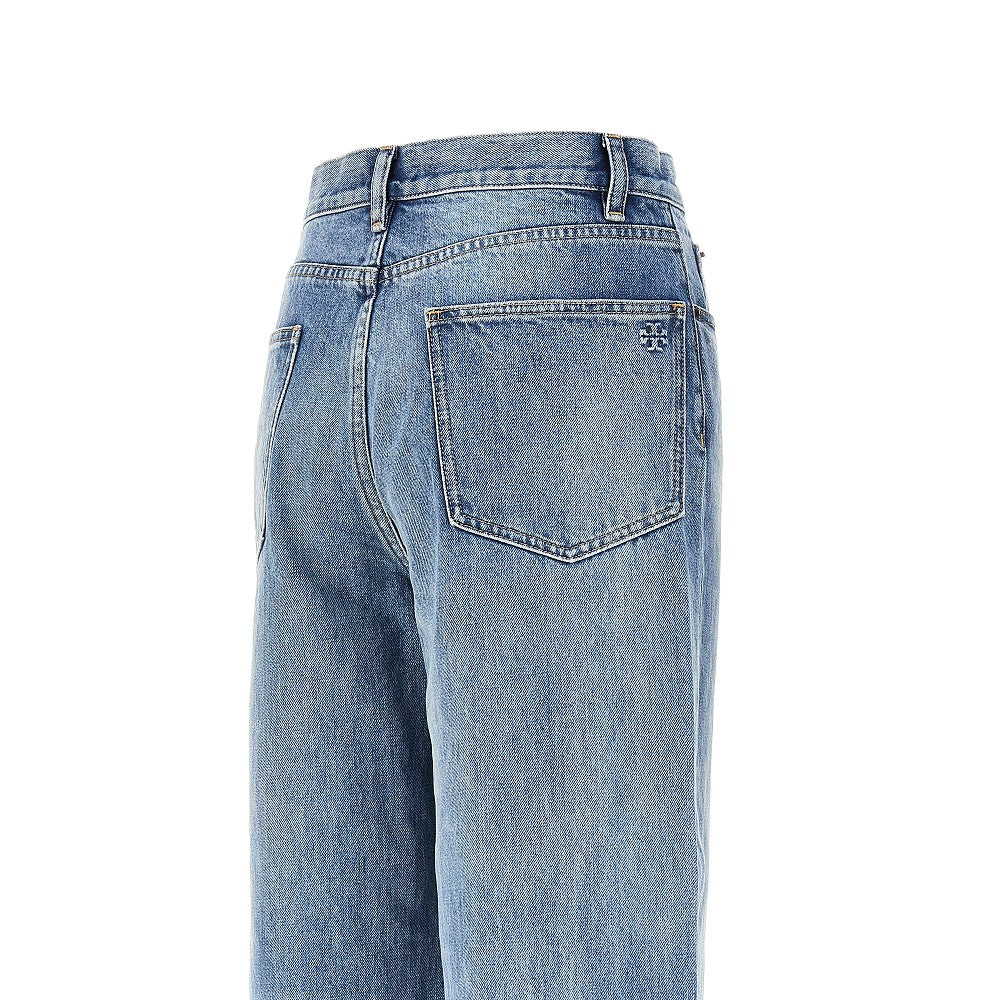 TORY BURCH Straight leg jeans with T Monogram motif
