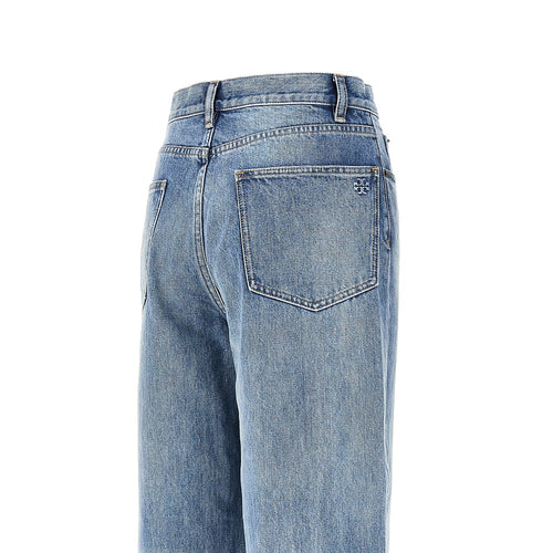 TORY BURCH Straight leg jeans with T Monogram motif