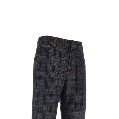 BURBERRY Check denim Loose Fit jeans