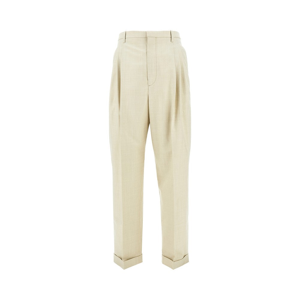 BOTTEGA VENETA Mélange wool and cotton pants