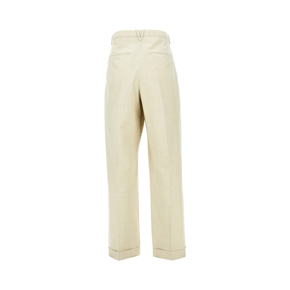 BOTTEGA VENETA Mélange wool and cotton pants