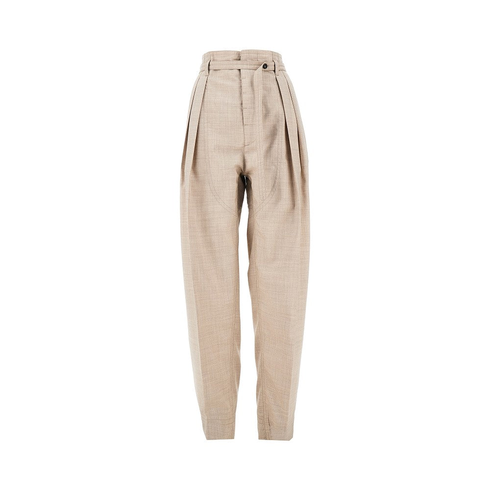 BOTTEGA VENETA Light wool pants with belt
