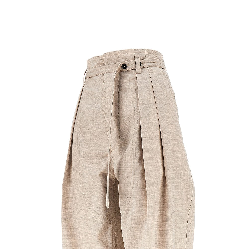 BOTTEGA VENETA Light wool pants with belt