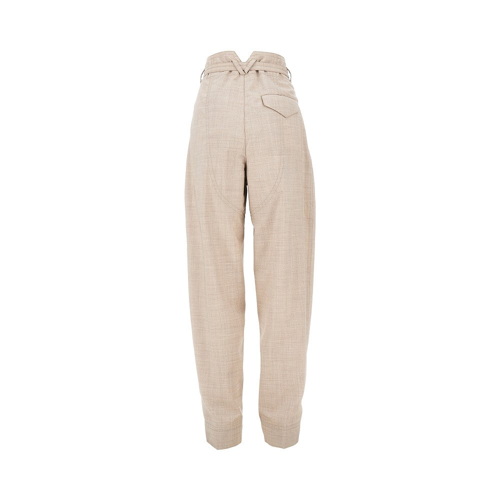 BOTTEGA VENETA Light wool pants with belt