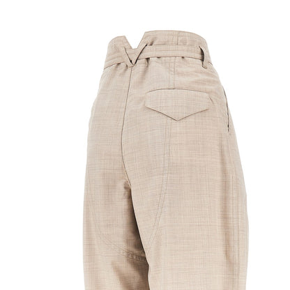 BOTTEGA VENETA Light wool pants with belt