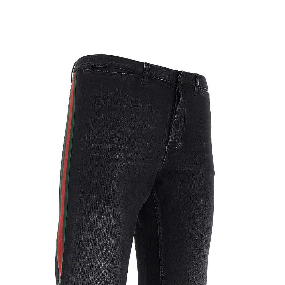 GUCCI Denim jeans with Web Ribbon