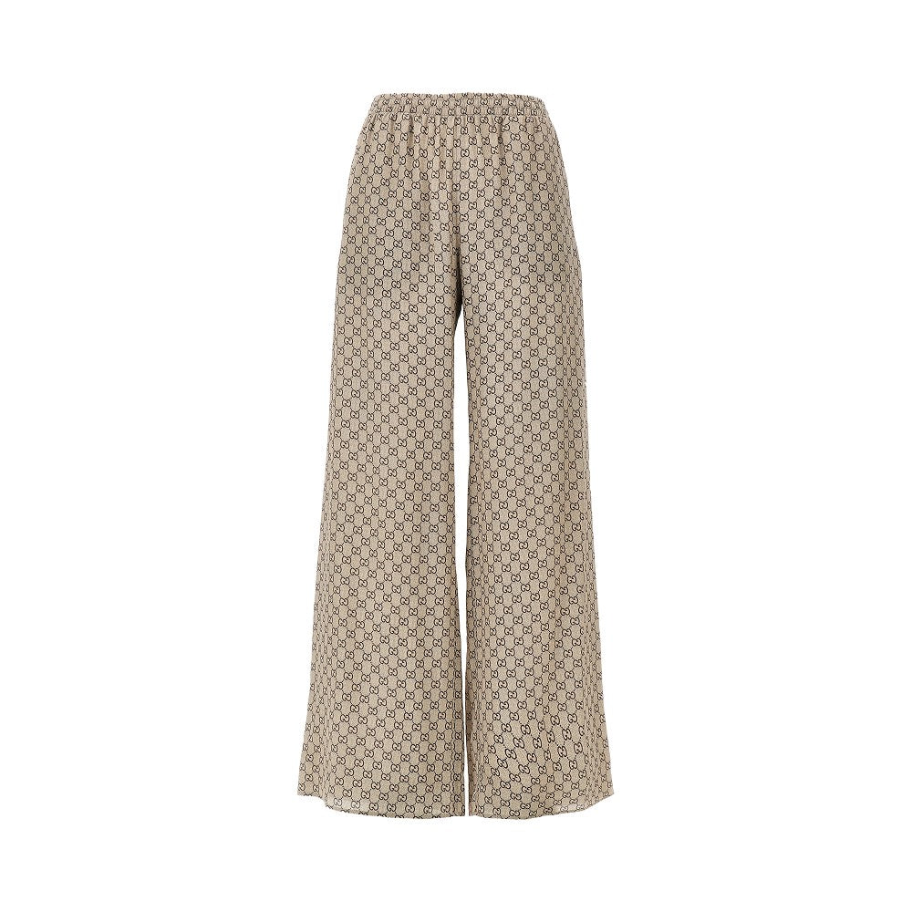Gucci GG silk wide-leg pants