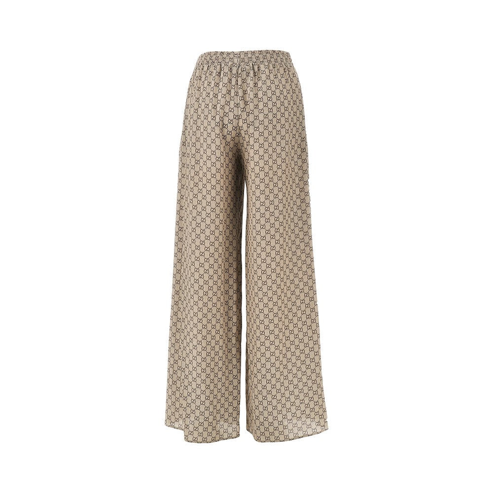 Gucci GG silk wide-leg pants