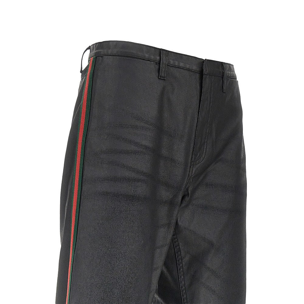 Gucci Coated twill pants with Web bands