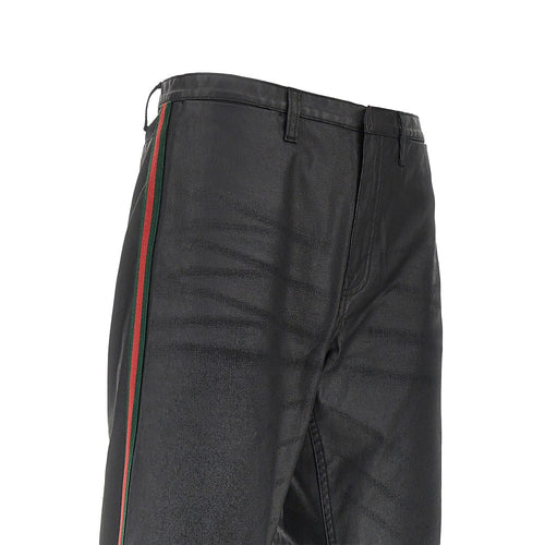 Gucci Coated twill pants with Web bands