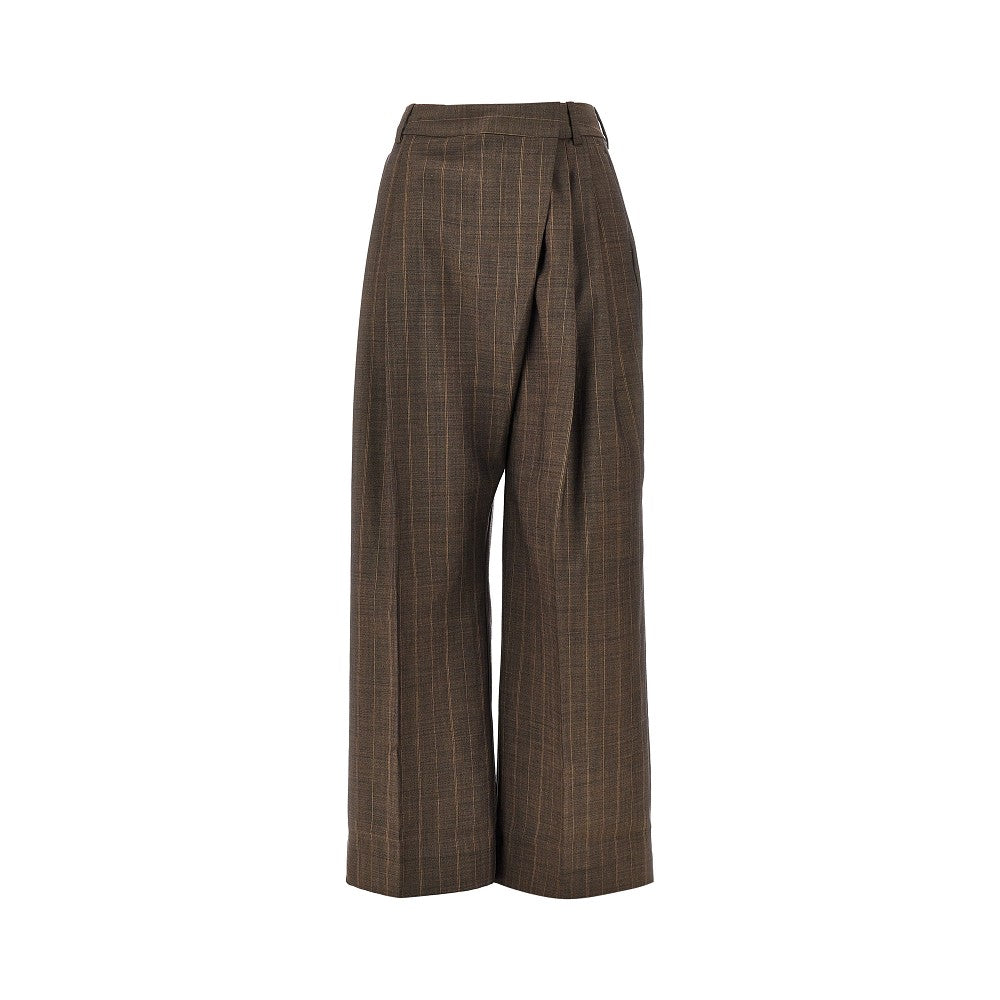 Ganni Wool pants with pinstriped motif