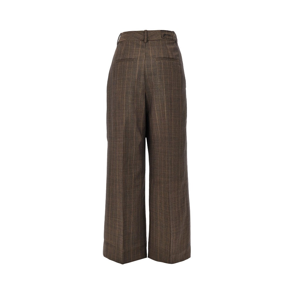 Ganni Wool pants with pinstriped motif