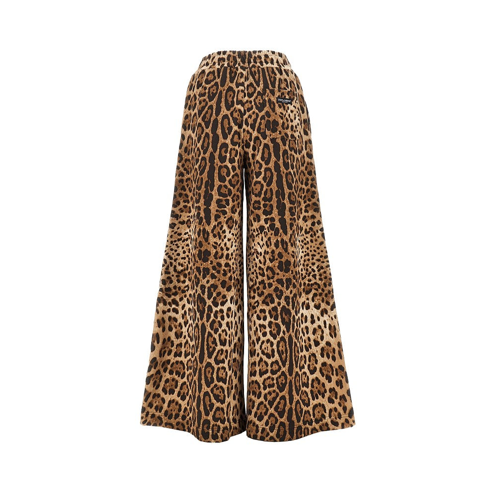 DOLCE&GABBANA Wide-leg pants with leopard-print