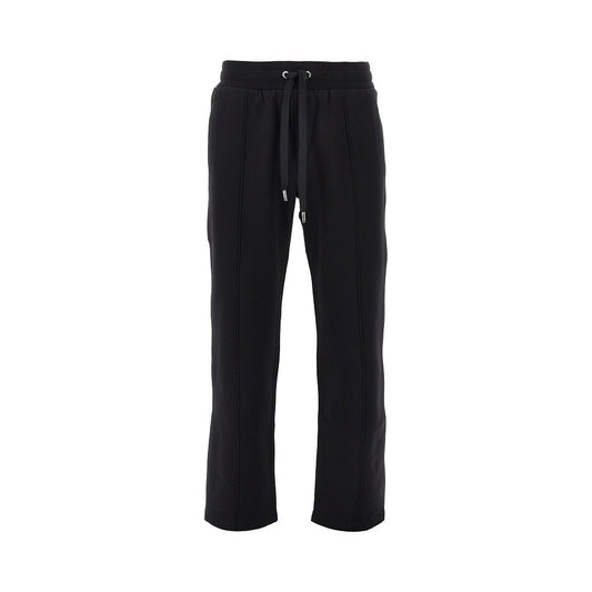 DOLCE&GABBANA French terry pants with logo plate