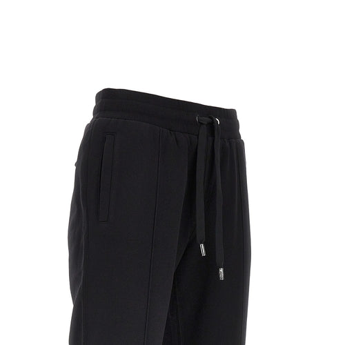 DOLCE&GABBANA French terry pants with logo plate