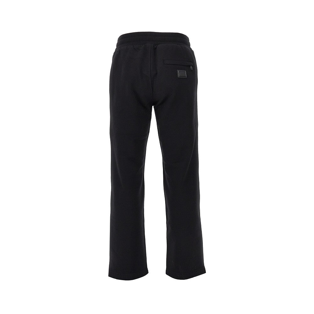 DOLCE&GABBANA French terry pants with logo plate