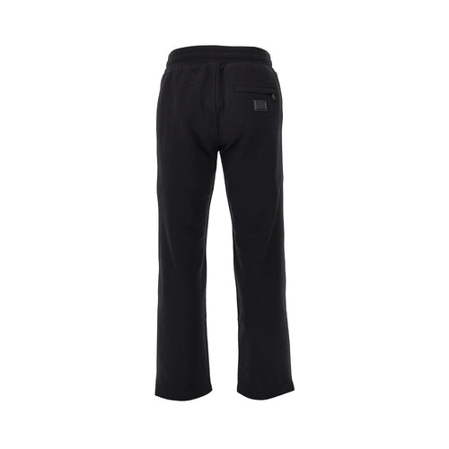 DOLCE&GABBANA French terry pants with logo plate