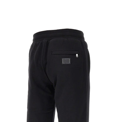 DOLCE&GABBANA French terry pants with logo plate