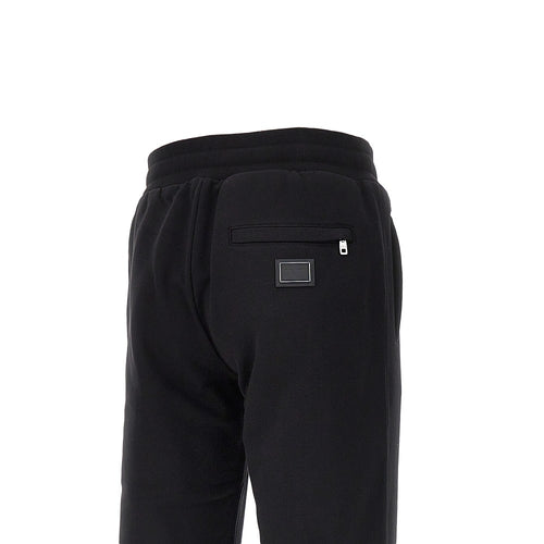 DOLCE&GABBANA French terry pants with logo plate