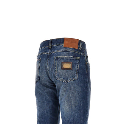 DOLCE&GABBANA Regular Fit jeans with logo plate