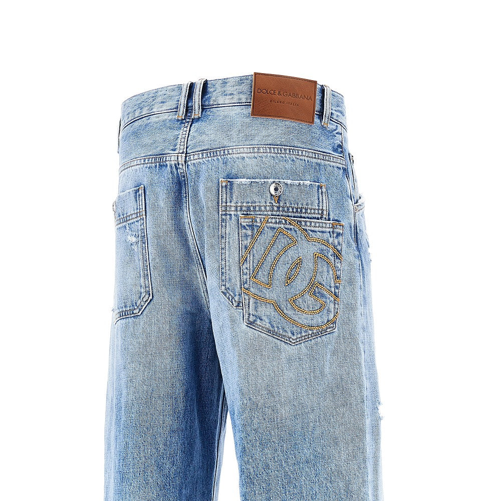 DOLCE&GABBANA Distressed denim Over pants