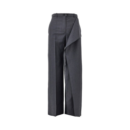 JIL SANDER Draped-effect fil-à-fil wool pants