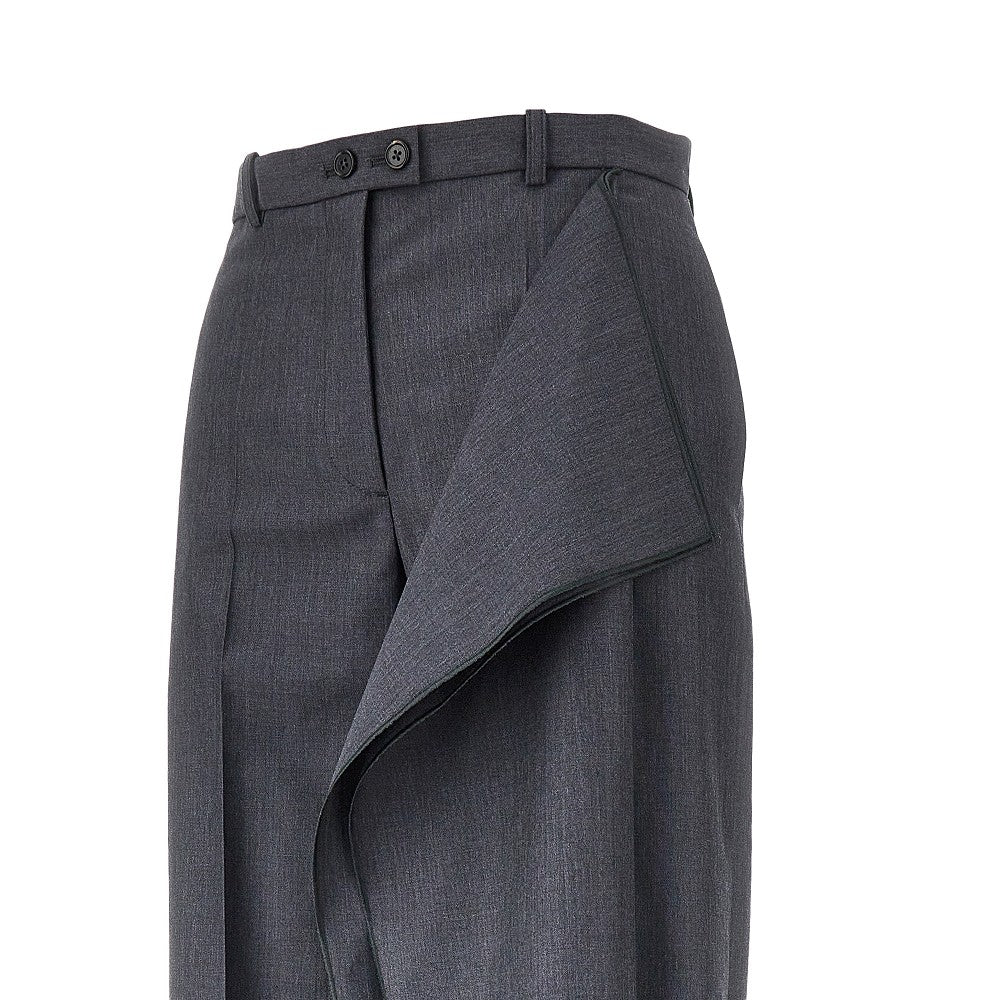 JIL SANDER Draped-effect fil-à-fil wool pants