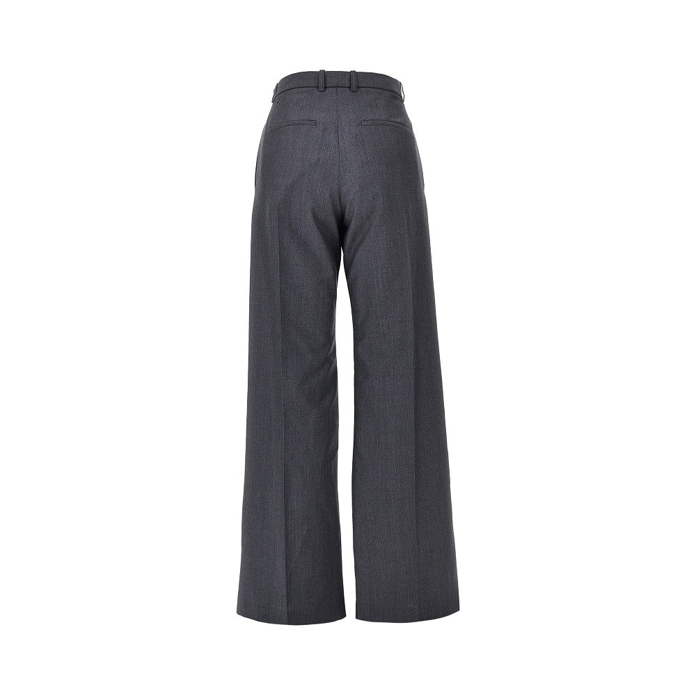 JIL SANDER Draped-effect fil-à-fil wool pants