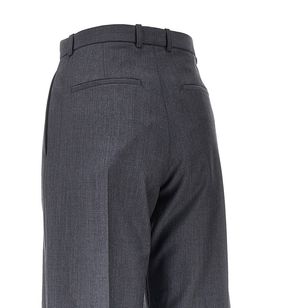 JIL SANDER Draped-effect fil-à-fil wool pants