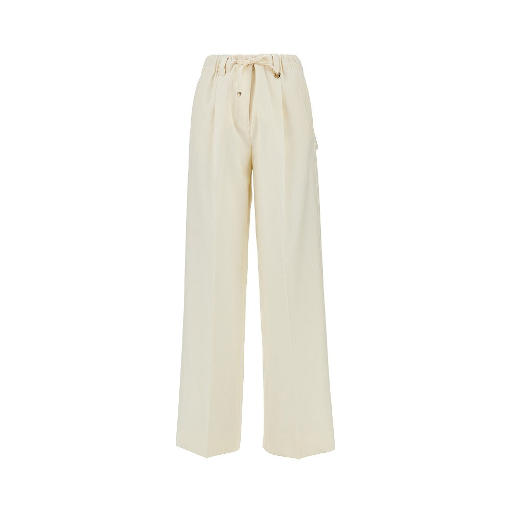 MONCLER Wool gabardine pants with drawstring