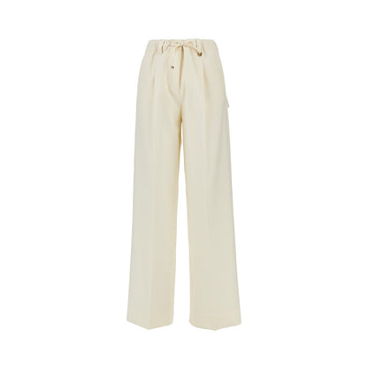 MONCLER Wool gabardine pants with drawstring