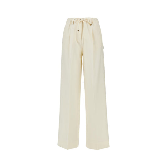 MONCLER Wool gabardine pants with drawstring