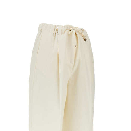 MONCLER Wool gabardine pants with drawstring