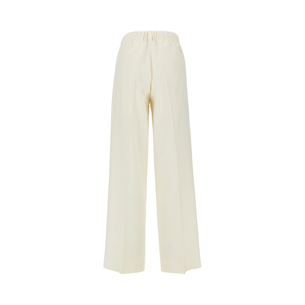 MONCLER Wool gabardine pants with drawstring