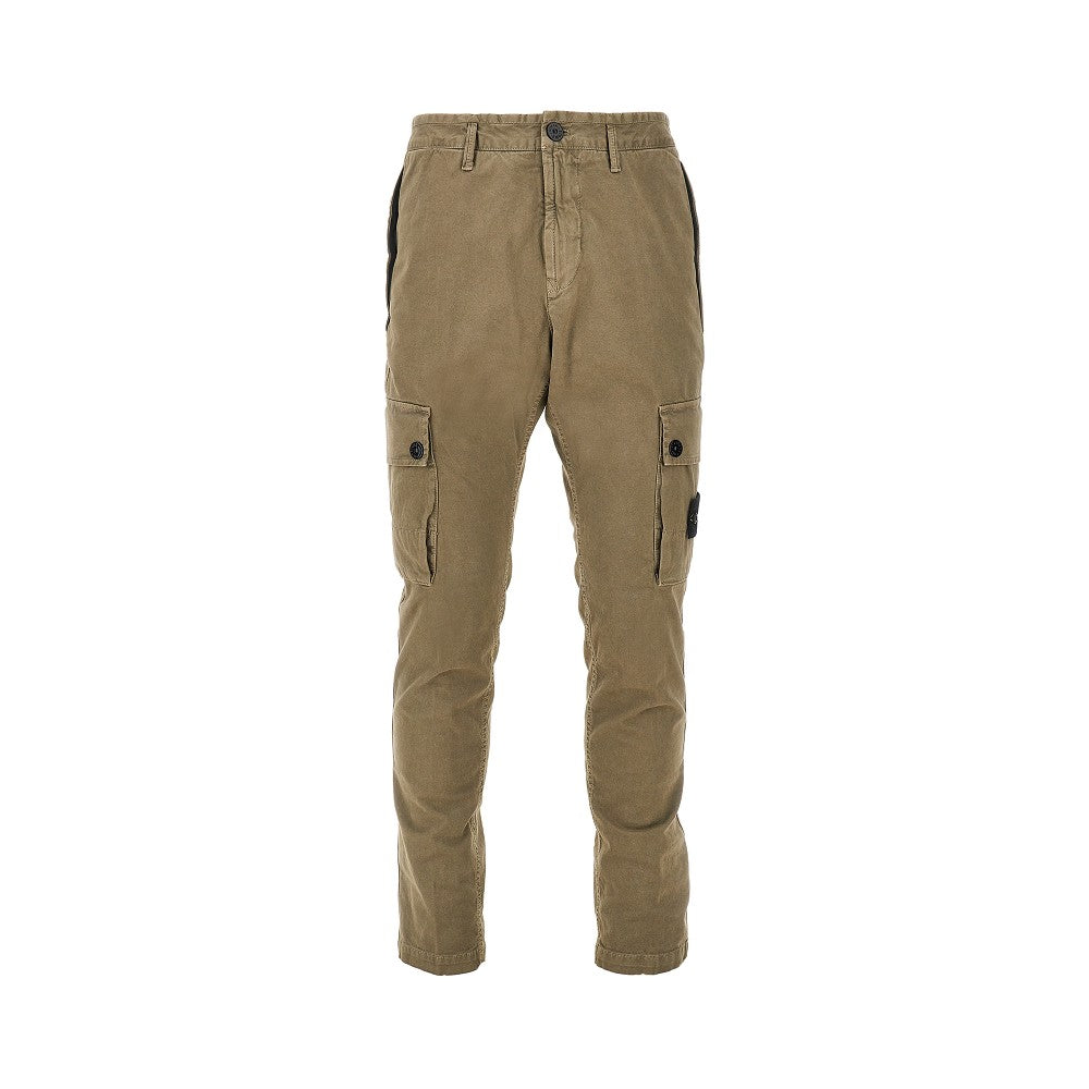 STONE ISLAND Organic cotton pants with logo Badge
