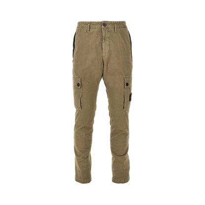 STONE ISLAND Organic cotton pants with logo Badge