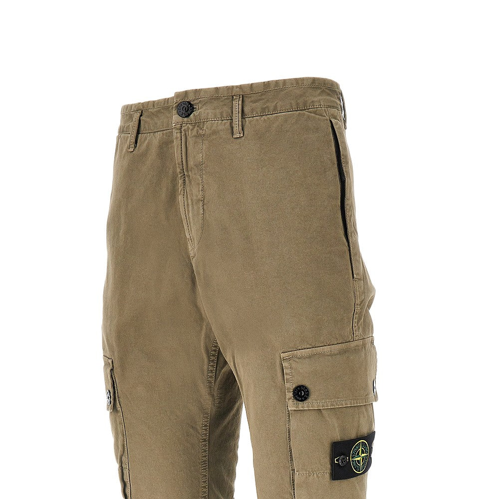 STONE ISLAND Organic cotton pants with logo Badge